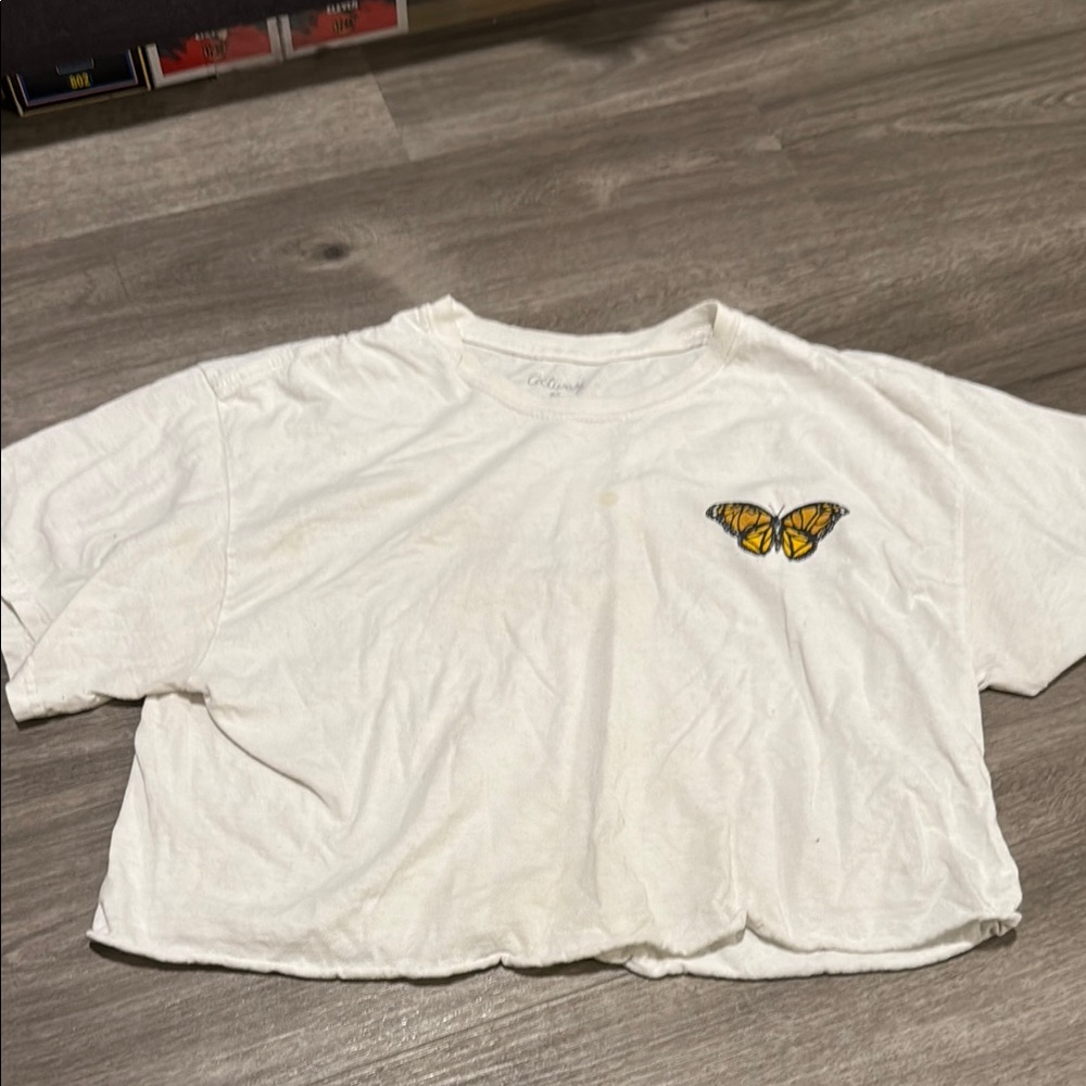 White Butterfly Graphic Tee